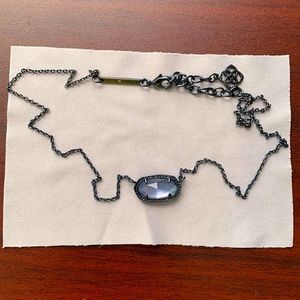 Kendra Scott Navy Gunmetal Elisa Necklace